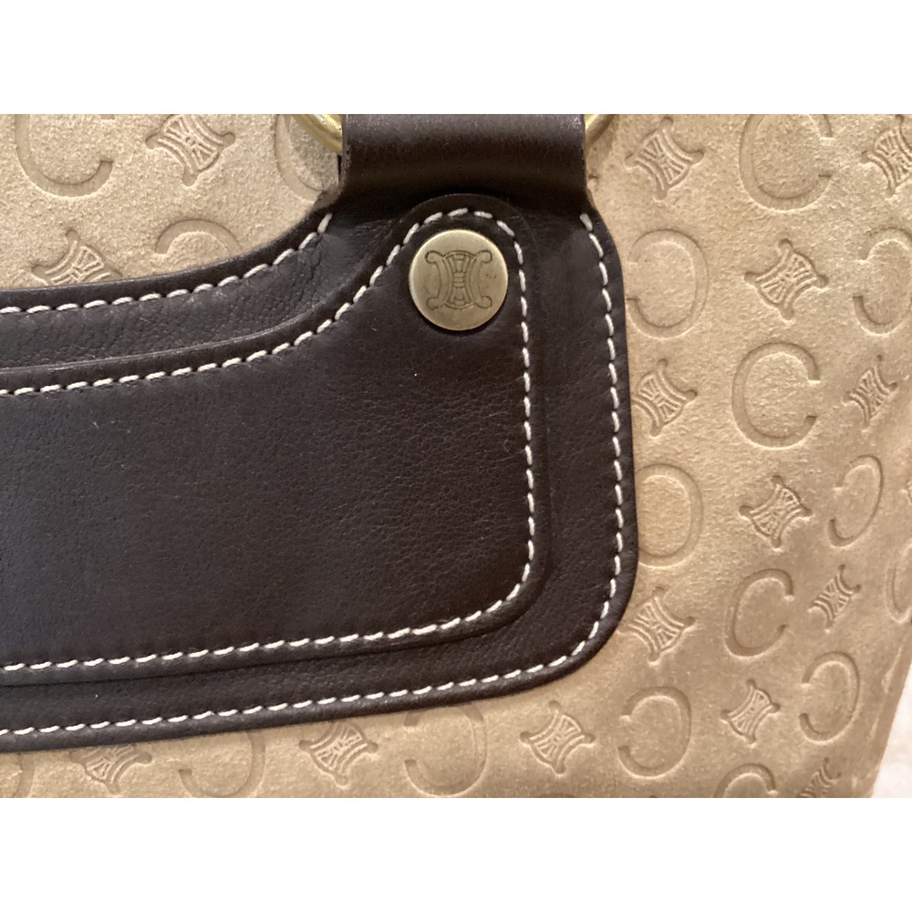Celine Macadam Logo Print Boston Satchel Top Handle Bag Designer Purse - Picture 6 of 16